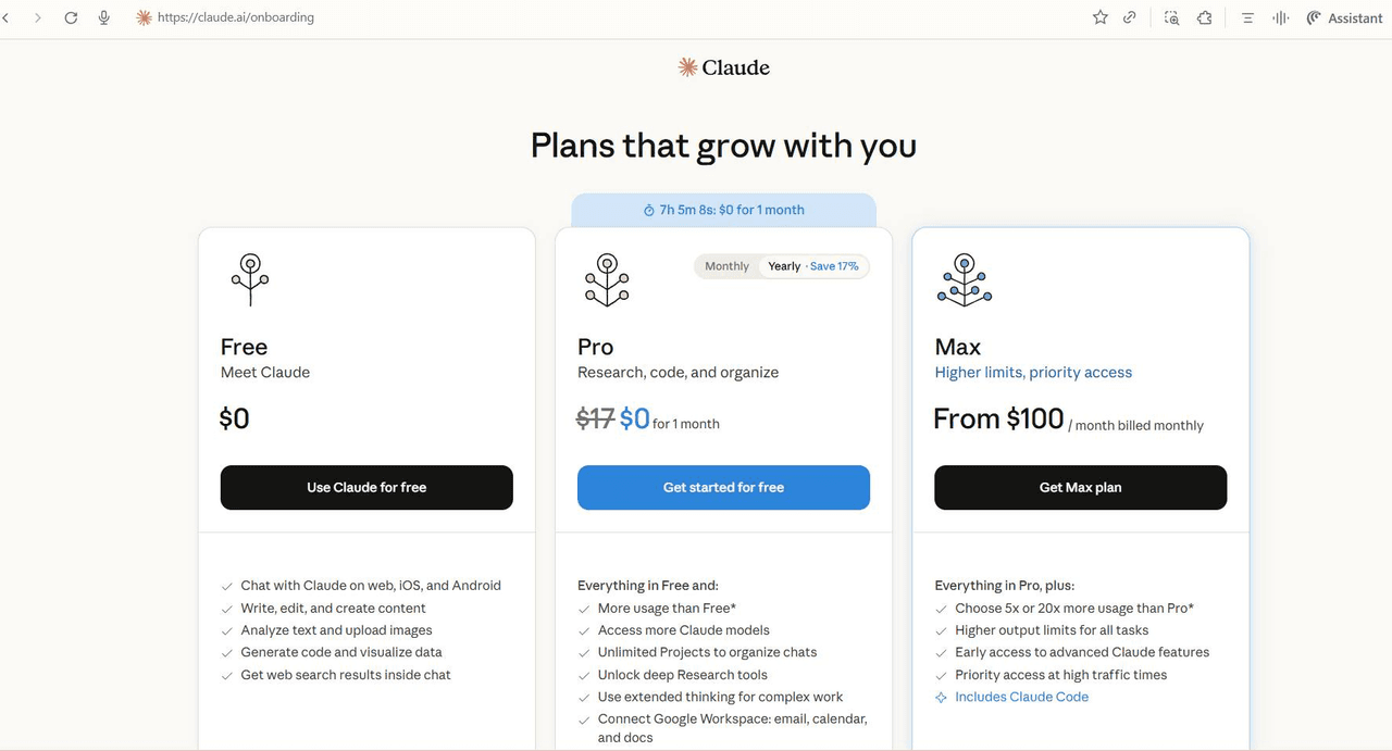 Nhận 1 tháng Claude Pro miễn phí bằng email công ty