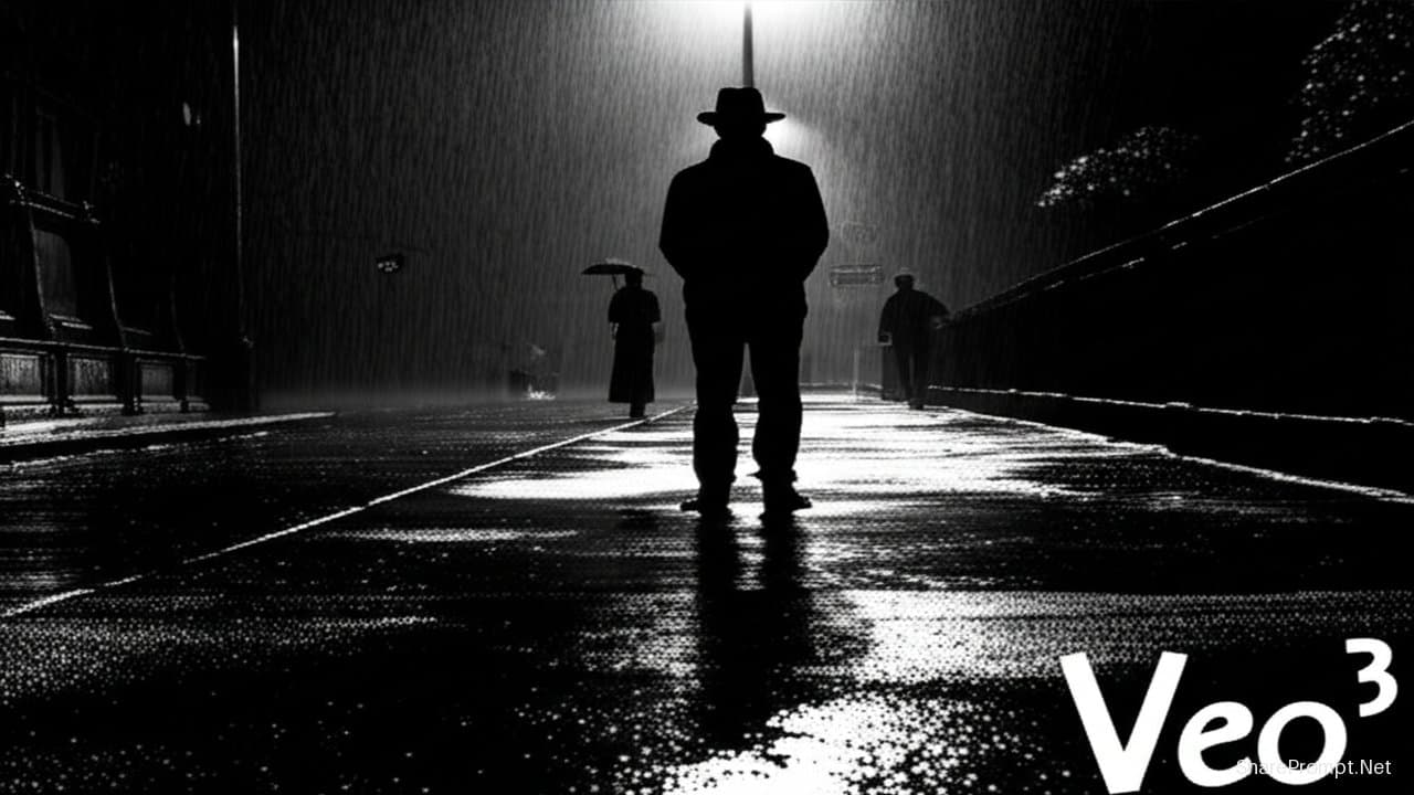 Prompt: Prompt Cảnh Noir Đô Thị Mưa Đêm