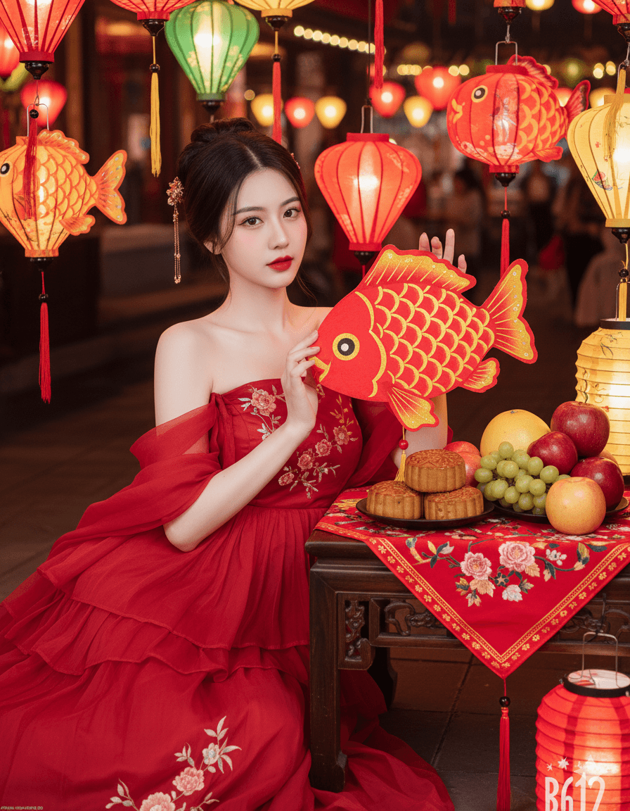 Prompt: Prompt tạo ảnh lễ hội Trung thu truyền thống dễ thương