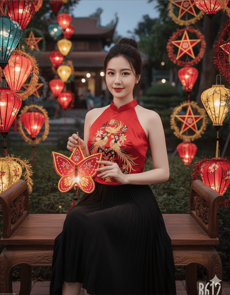 Prompt: Prompt tạo ảnh Chân dung cô gái Việt đêm Trung Thu