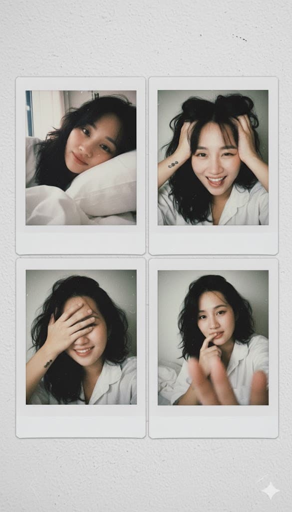 Prompt: Prompt tạo ảnh Polaroid vintage chân dung tự nhiên, đầy cảm xúc