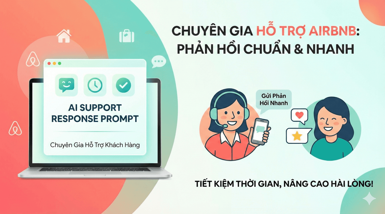 Prompt: Prompt hỗ trợ khách hàng Airbnb chuyên nghiệp, tận tâm