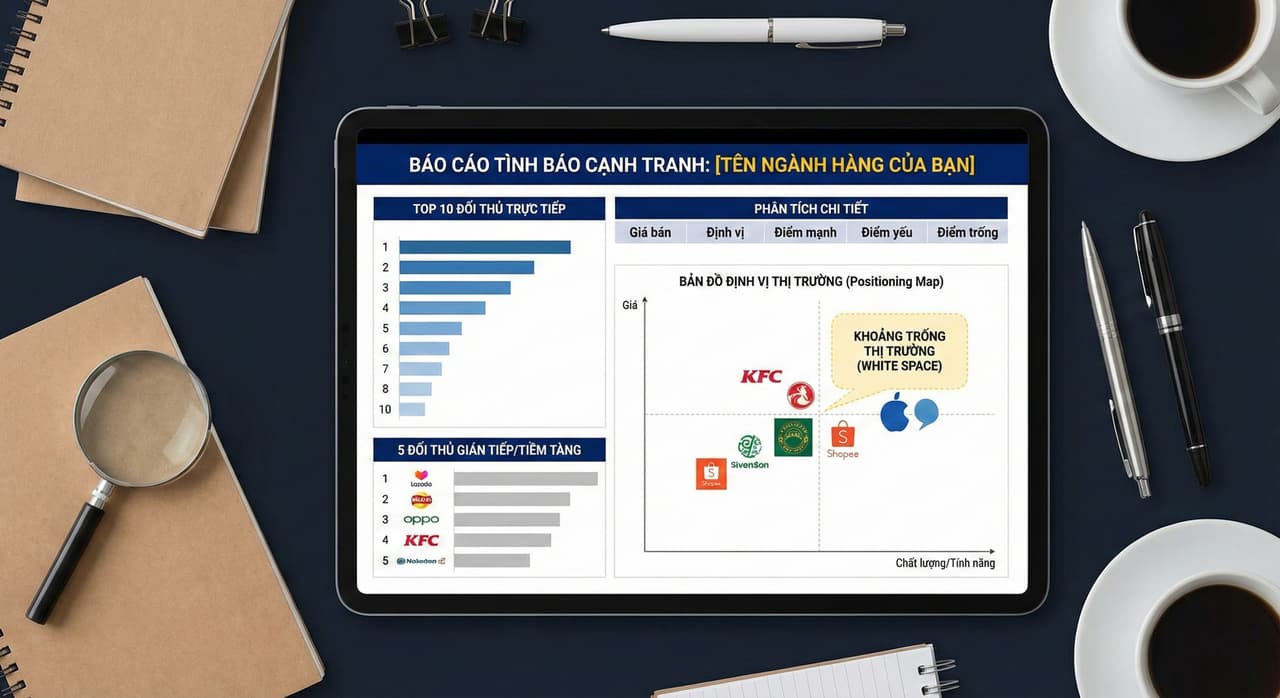 Prompt: Prompt phân tích đối thủ cạnh tranh chuyên sâu như chuyên gia