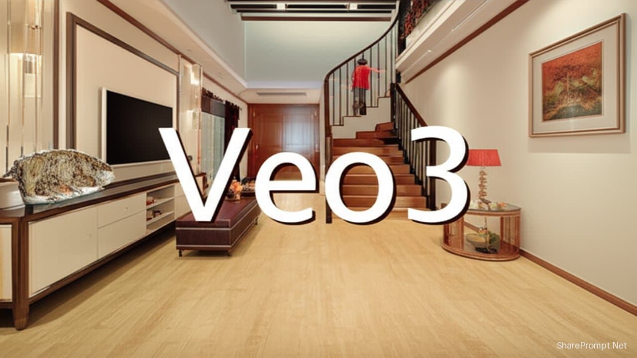 Prompt: Prompt video kiến trúc nhà với phòng khách sang trọng