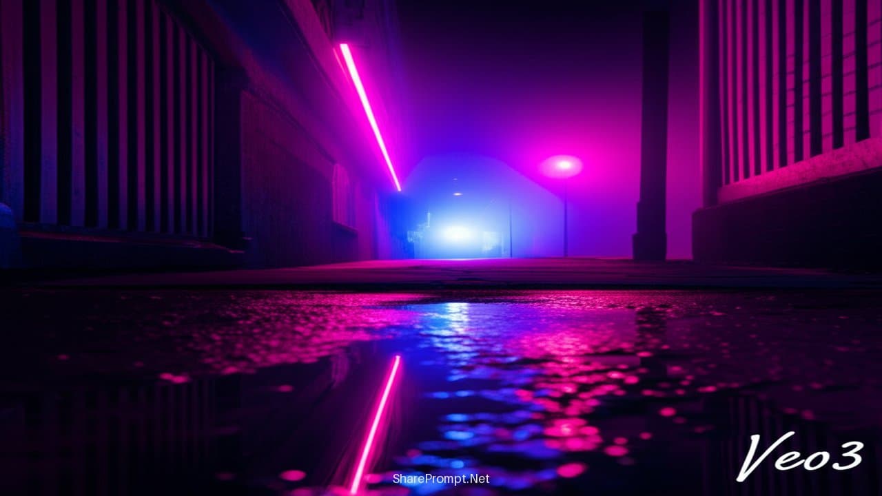 Prompt: Prompt Hẻm Tối Neon: Khung Cảnh Huyền Ảo
