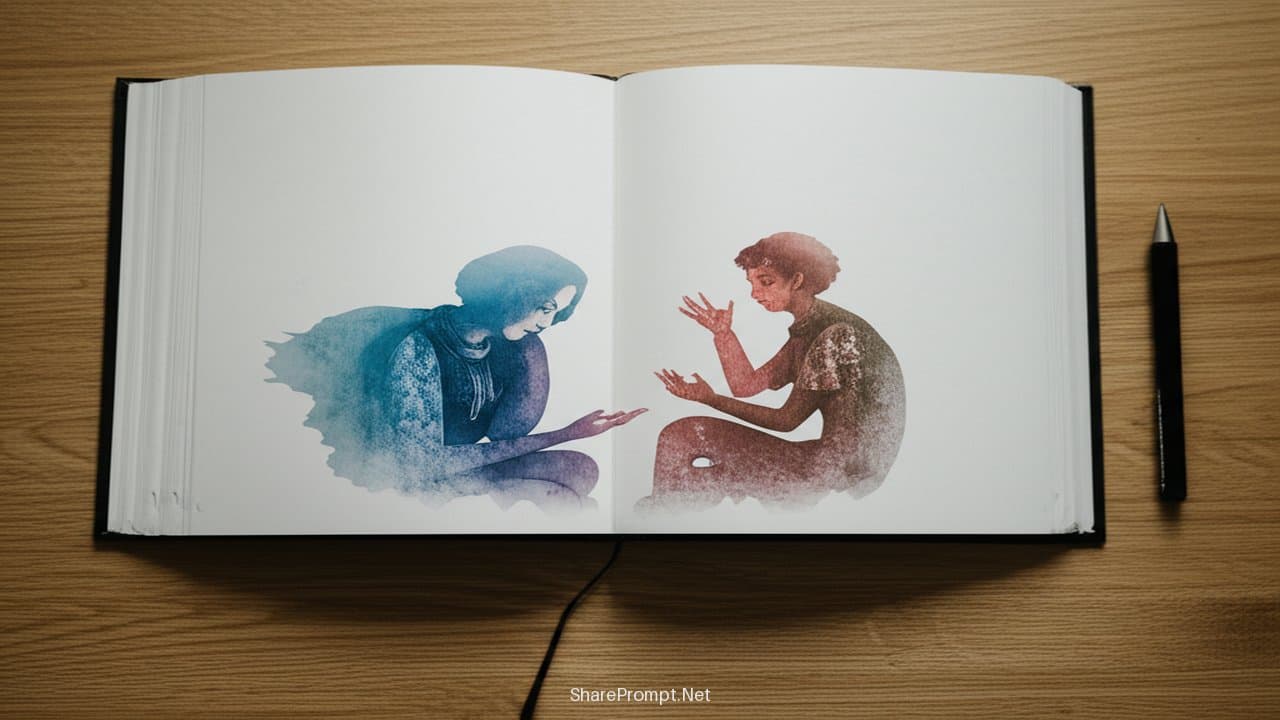 Prompt: Prompt viết đối thoại truyện hấp dẫn, phát triển nhân vật sâu sắc